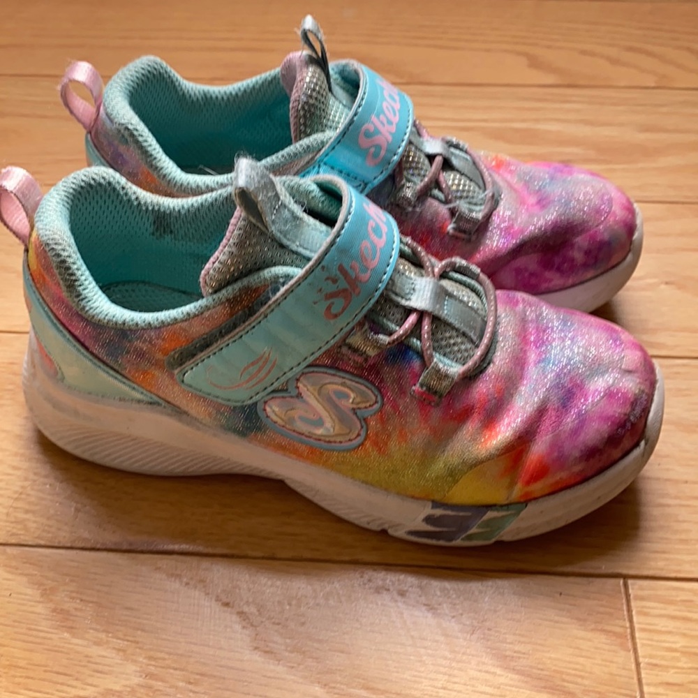 Rainbow sketchers kids tennis shoes